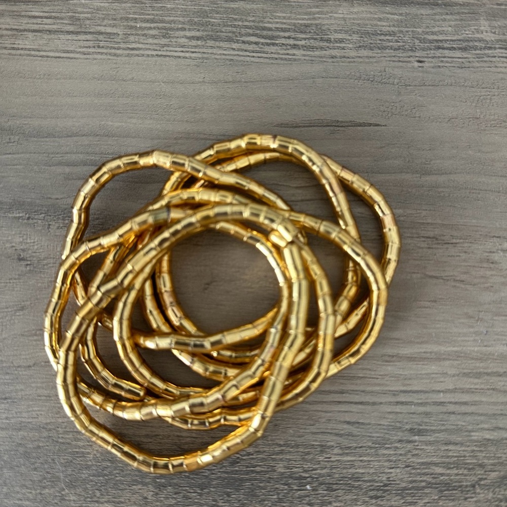 Zara Gold Bamboo-Style Bracelet Set - Picture 2 of 2